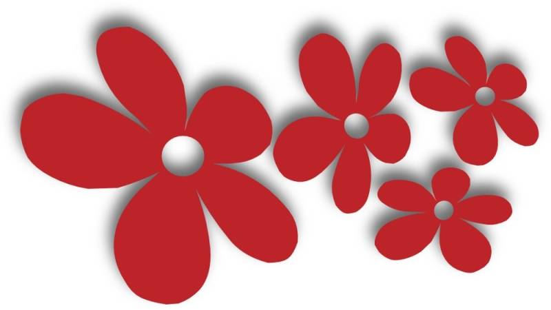 Waschstrassenfest Autoaufkleber Blumen - Mixed Flower 3 rot - oder Wandtattoo selbstklebende Aufkleber fürs Auto, Blumensticker Wandsticker Out- & Indoor, Wandbild & Fensterbild wählen Sie aus 32 Farben! von timalo