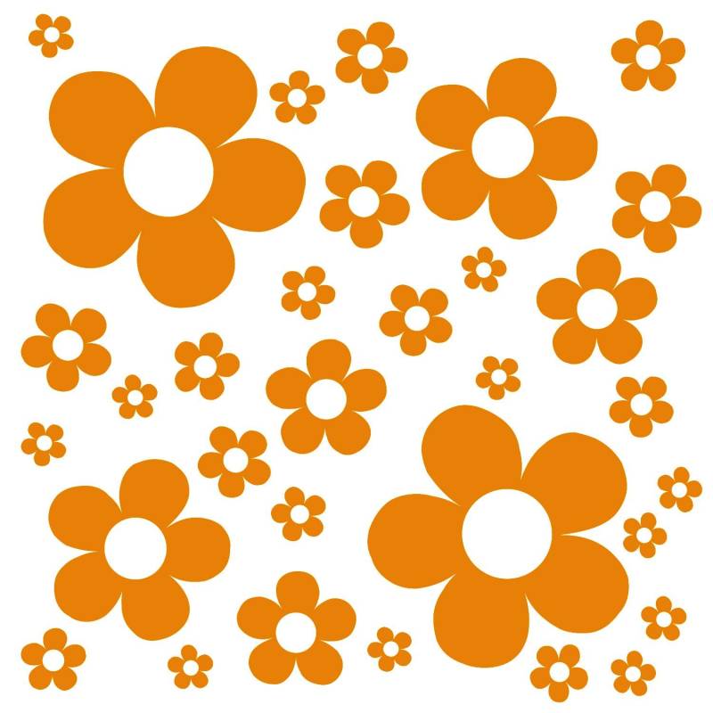 timalo® Autoaufkleber Blumen Blumenaufkleber Set Auto Aufkleber | 75025-hellrotorange-L von timalo