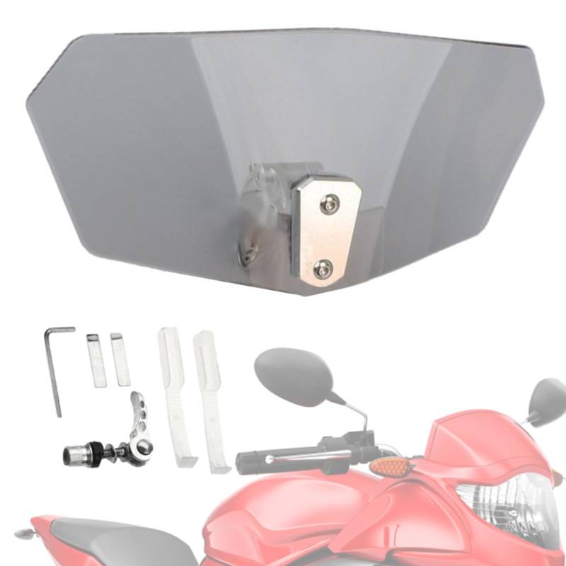 Universal Windschutzscheibe Motorrad,Motorrad Windschutzscheibe,Windschild Spoiler Universal Motorrad Einstellbare Klipp auf Windschutzscheibe Windabweiser,Motorcycle Screen,Windabweiser Motorrad von tintoke