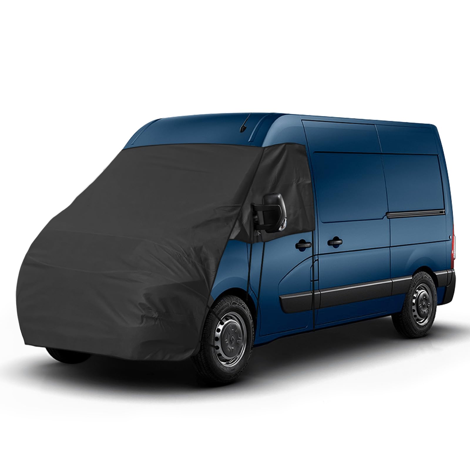 Frontscheibe Wrap Cover Ersatz für Renault Master 2010-2024, Ersatz für Opel Movano 2010-2024, Luxus Sonnenschutz Vollständige Okklusion Frontscheibenabdeckung 420D Ersatz für Nissan NV400 (Schwarz) von tivekeo