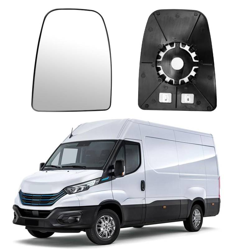 Spiegelglas Ersatz für Iveco Daily 2014-2024, Beheizt Spiegelglas Außenspiegel Glas Asphärisch Verstellbar Geeignet, Umkehrlinse Rückfahrglas Spiegel (Obere Linse-Links) von tivekeo