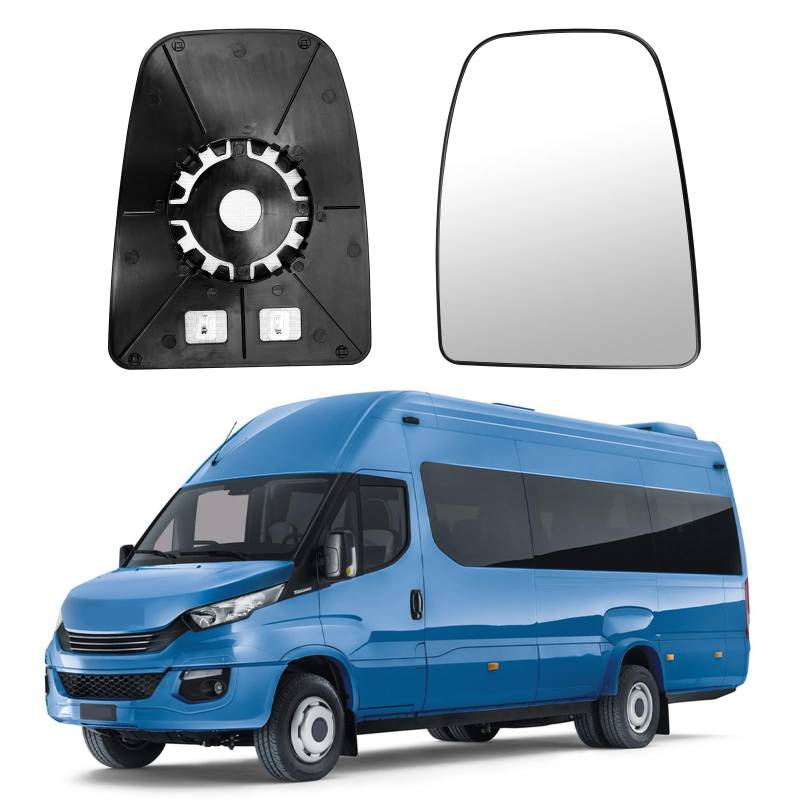 Spiegelglas Ersatz für Iveco Daily 2014-2024, Beheizt Spiegelglas Außenspiegel Glas Asphärisch Verstellbar Geeignet, Umkehrlinse Rückfahrglas Spiegel (Obere Linse-Rechts) von tivekeo