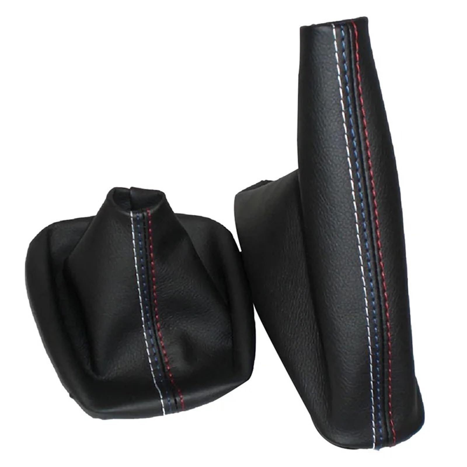 Für 3 Serie E36 E46 Für M3 Auto Styling Auto Shift Getriebe Stick Manuelle Handbremse Gamasche Shift Boot Schwarz Leder Boot Gang Hebel Schalthebelknauf(A-Set) von tnbru