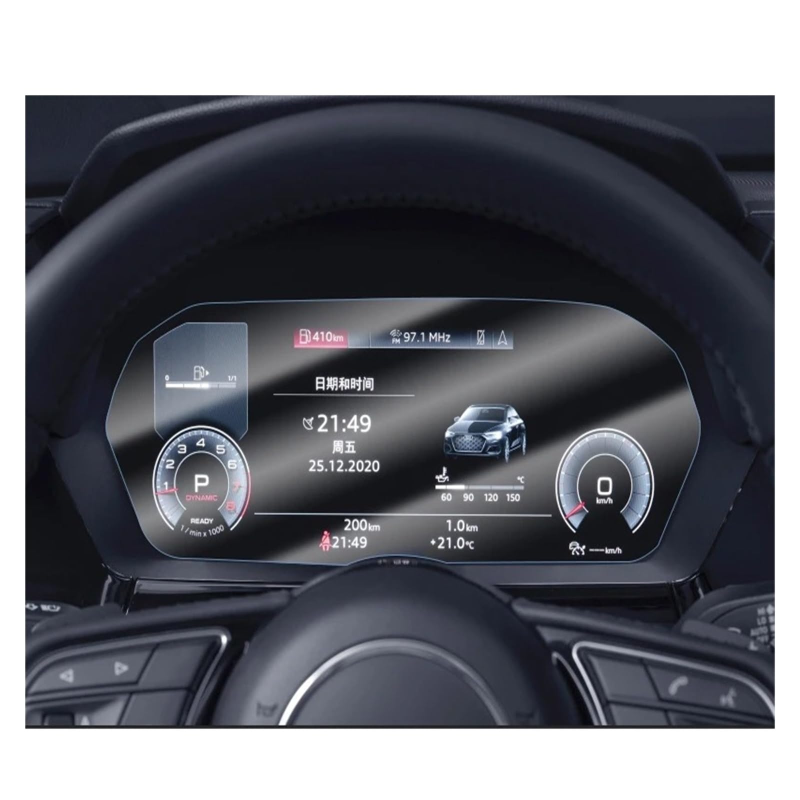 Navigation Displayschutzfolie Für A3 Für 8Y Für Sline Für S3 2021 2020 Auto Navigation Gehärtetem Glas Screen Protector Film Limousine Fließheck Auto Innen GPS Navi Displayschutzfolie(High configurati von tnbru