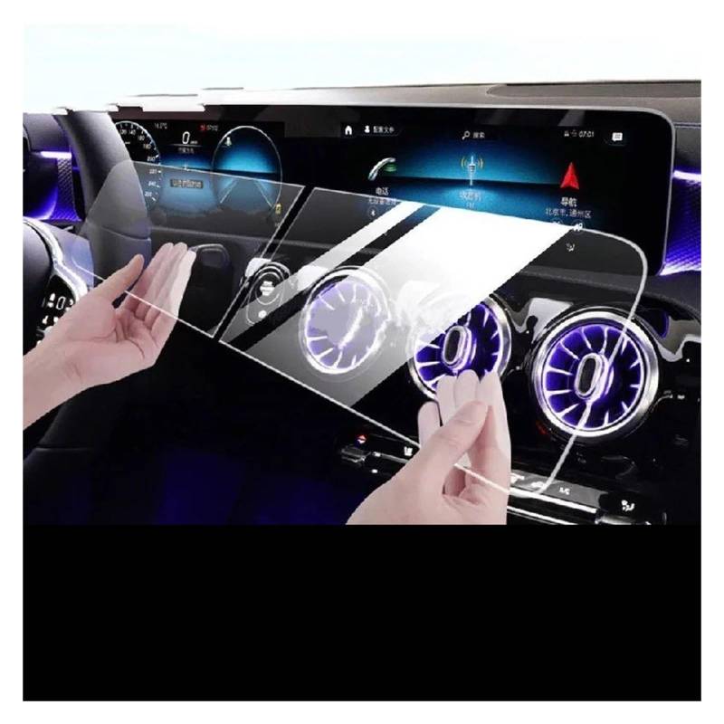 Navigation Displayschutzfolie Für Benz Für CLA 180 200 220 250 260 2019-2023 Auto GPS Navigation Film LCD Bildschirm TPU Innen Schutz Film Anti-scratch GPS Navi Displayschutzfolie(Tempered glass film) von tnbru