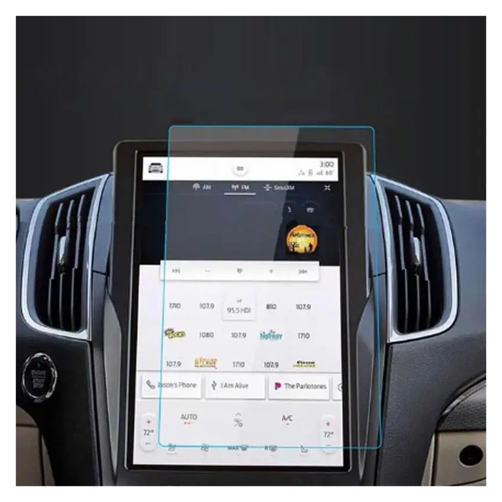 Navigation Displayschutzfolie Für Ford Für Rand 2021 2022 2023 Gehärtetem Glas Screen Protector Film Auto Navigation 12-Zoll Auto Innen Zubehör GPS Navi Displayschutzfolie von tnbru
