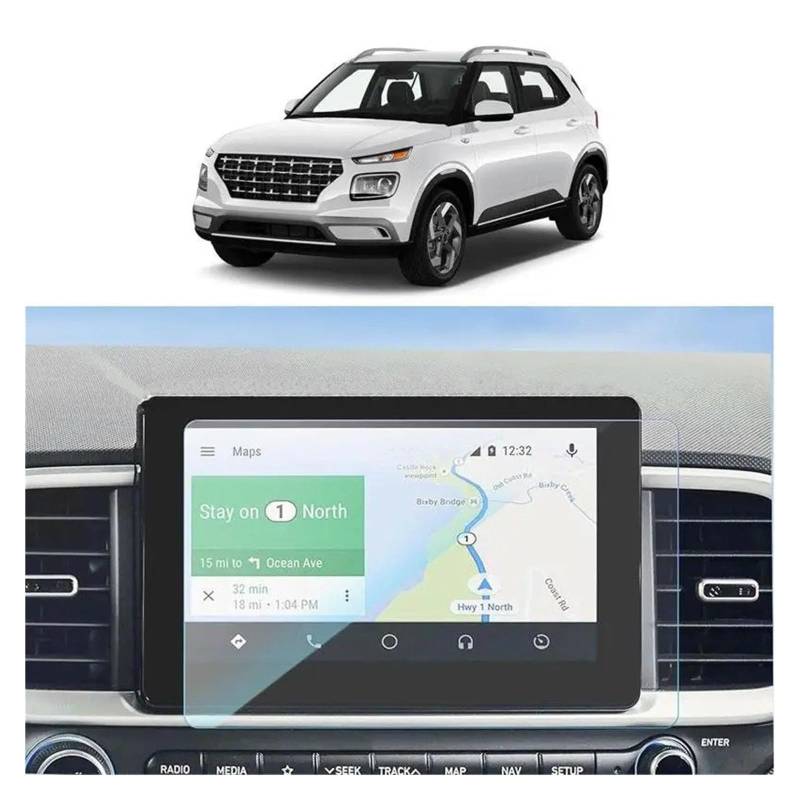 Navigation Displayschutzfolie Für Hyundai Für Venue 2022 2023 Gehärtetem Glas Screen Protector 8 Zoll Auto Radio GPS Navigation Innen Anti-Scratch GPS Navi Displayschutzfolie von tnbru