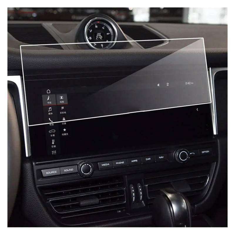 Navigation Displayschutzfolie Für Macan Für 95B 2019-2023 Gehärtetes Glas GPS Navigation Screen Protector Cover Schutz Film GPS Navi Displayschutzfolie von tnbru