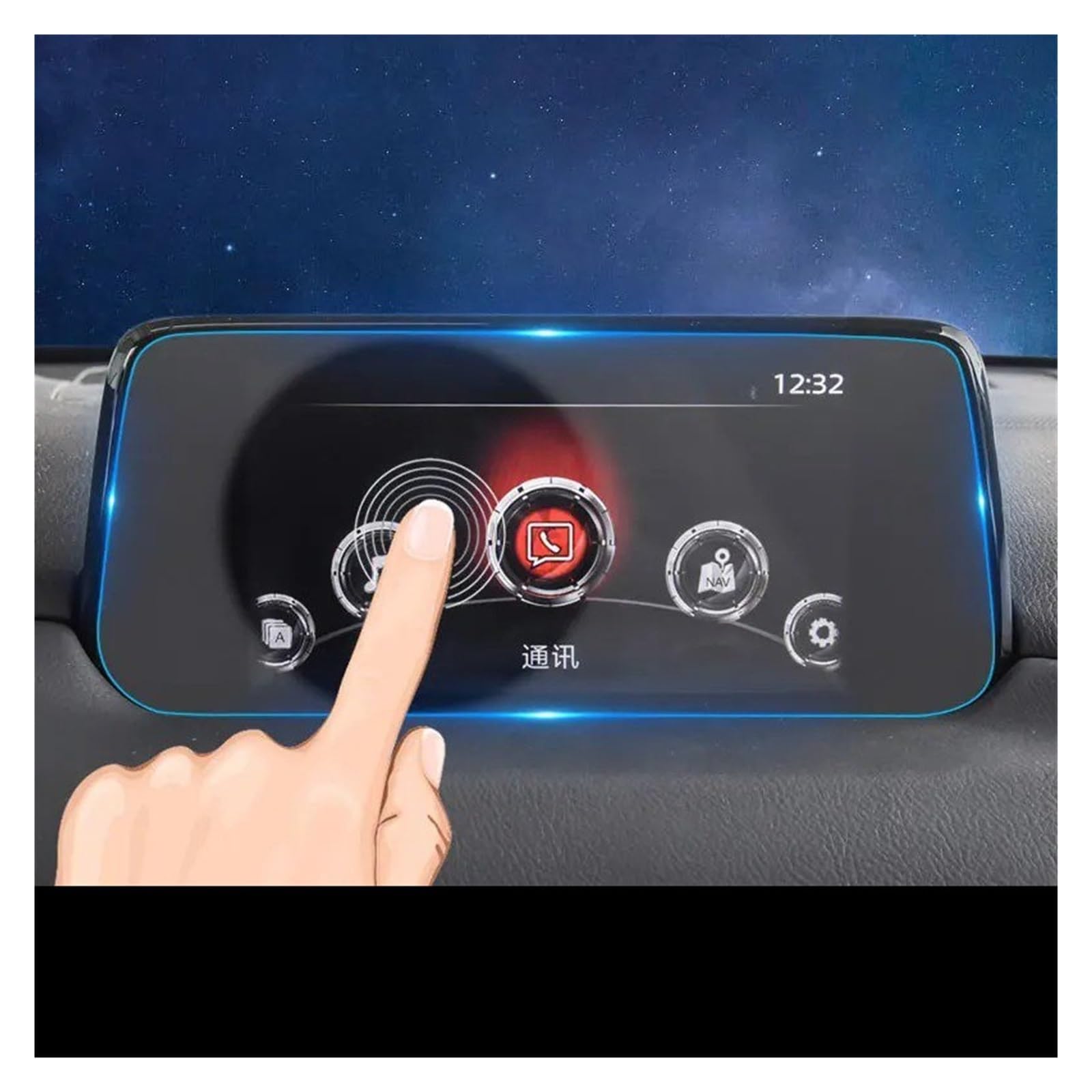 Navigation Displayschutzfolie Für Mazda Für CX5 2017 2018 2019 Gehärtetes Glas GPS Navigation Bildschirm Stahl Material Schutz LCD Bildschirm Film GPS Navi Displayschutzfolie von tnbru