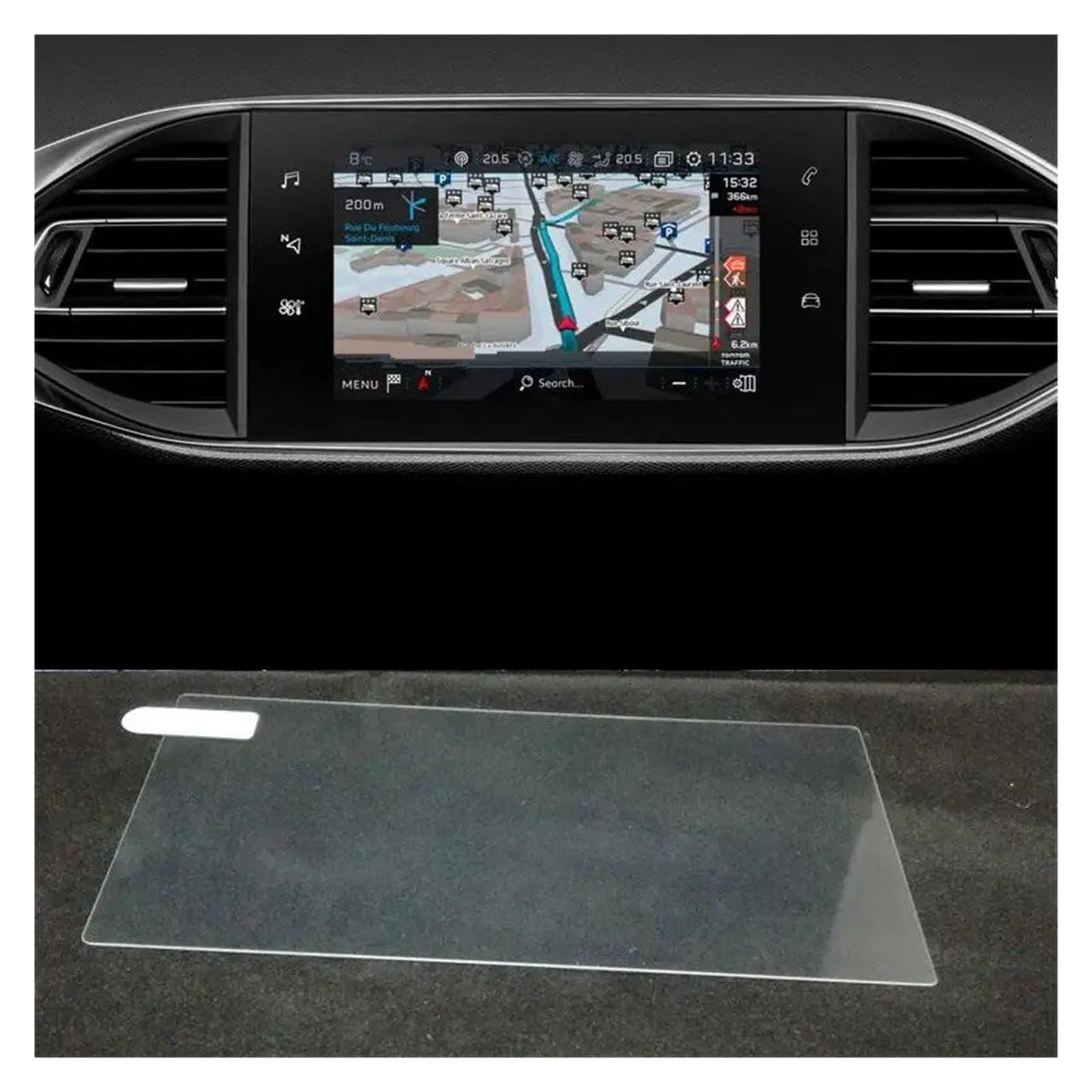 Navigation Displayschutzfolie Für Peugeot Für 308 2014-2018 9,7 Zoll Auto GPS Navigation LCD Bildschirm Gehärtetem Glas Schutz Film Anti-Scratch Film GPS Navi Displayschutzfolie von tnbru