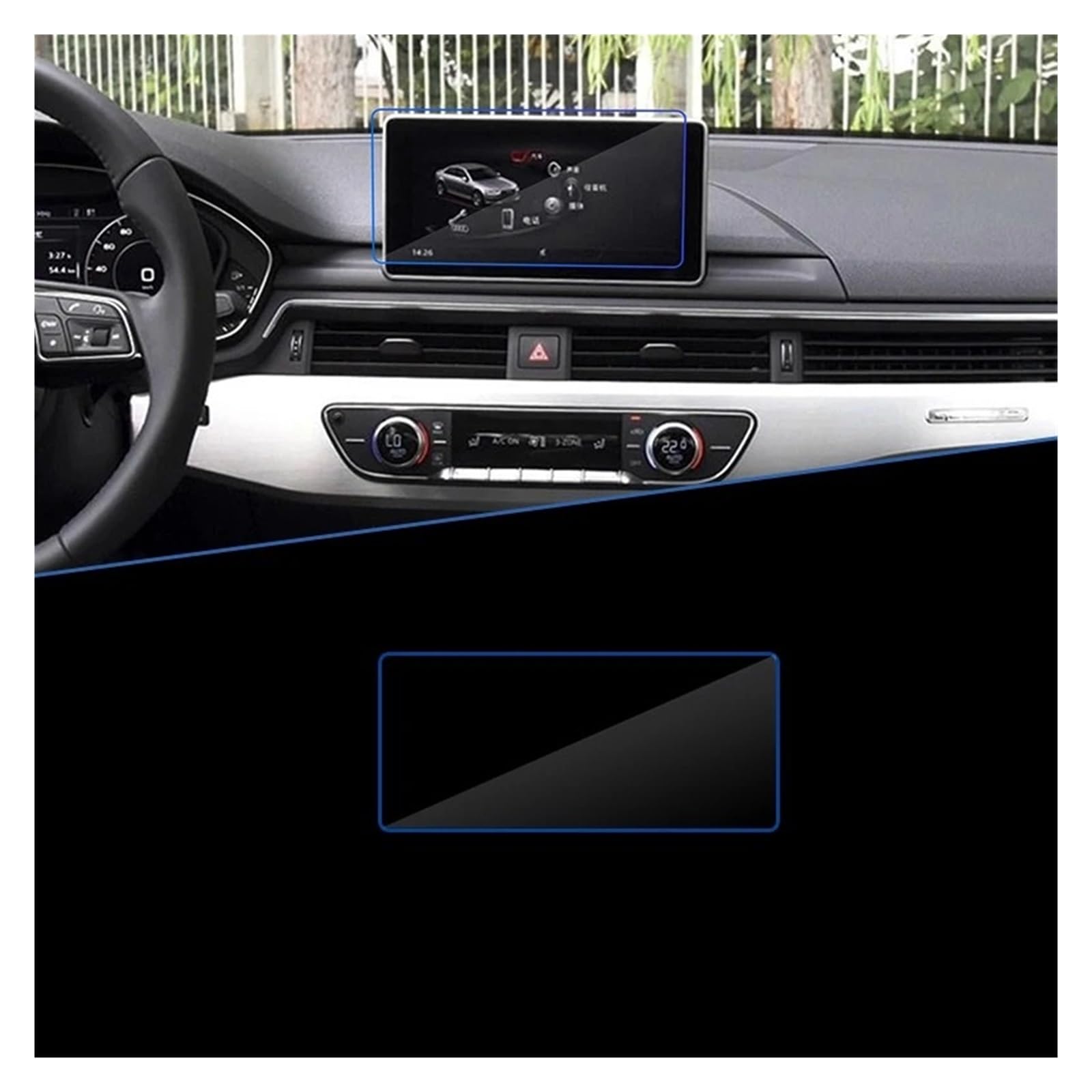 Navigation Displayschutzfolie Für Q5 Für FY Für 80A Für MK2 2017-2020 Auto Navigation Instrument GPS Dünne Film Full Screen Protector Gehärtetem Glas GPS Navi Displayschutzfolie(Type B) von tnbru