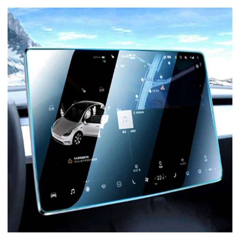 Navigation Displayschutzfolie Für Tesla Für Modell 3 Y 2023 2022 2021 Auto GPS Navigation Bildschirm Gehärtetem Glas Schutz Film Anti-Scratch Innen GPS Navi Displayschutzfolie(1 PCS with Protecto) von tnbru