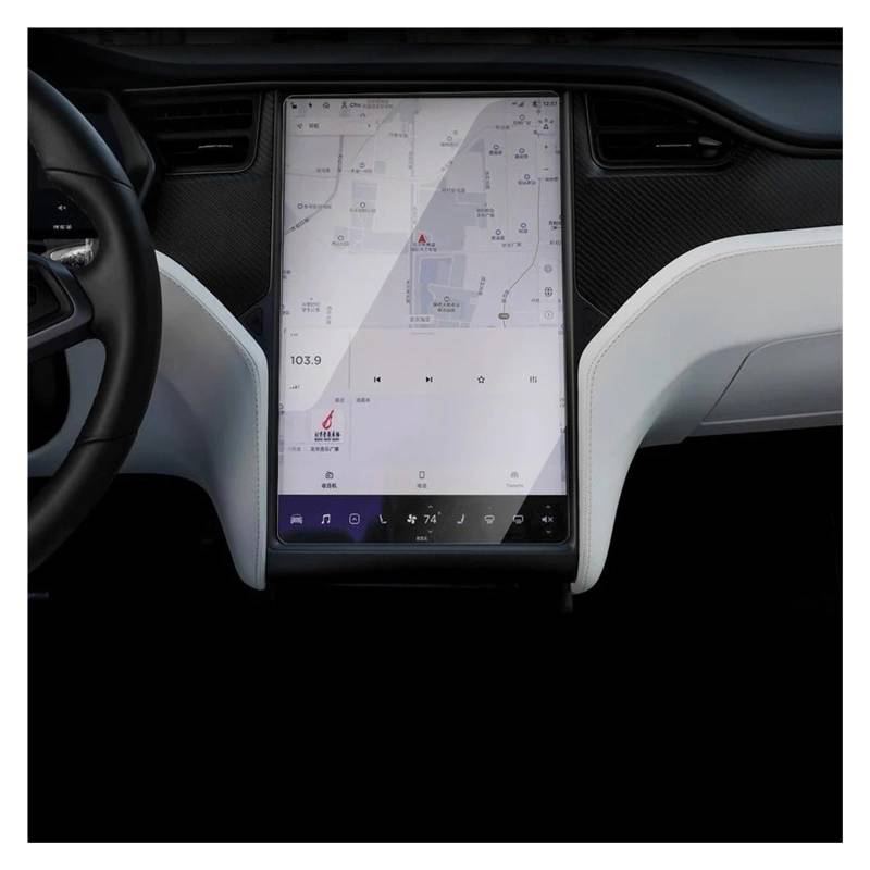 Navigation Displayschutzfolie Für Tesla Für Modell 3 YX 2023-2021 Gehärtetem Glas Screen Protector Center Control Zubehör HD Film Schutz GPS Navi Displayschutzfolie(A HD) von tnbru