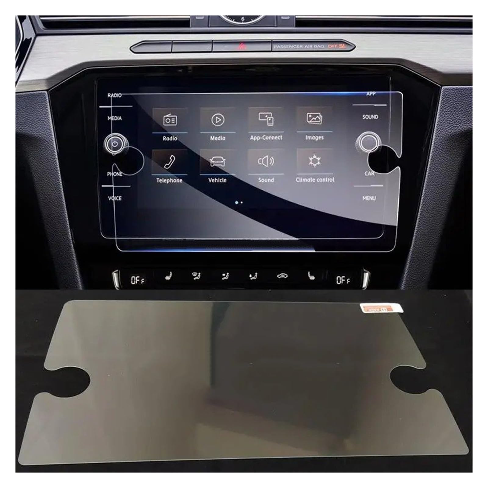 Navigation Displayschutzfolie Für VW Für Arteon 2019-2022 Screen Protector Gehärtetem Glas Media 8 Zoll Auto Infotainment Radio Navigation Bildschirm GPS Navi Displayschutzfolie von tnbru