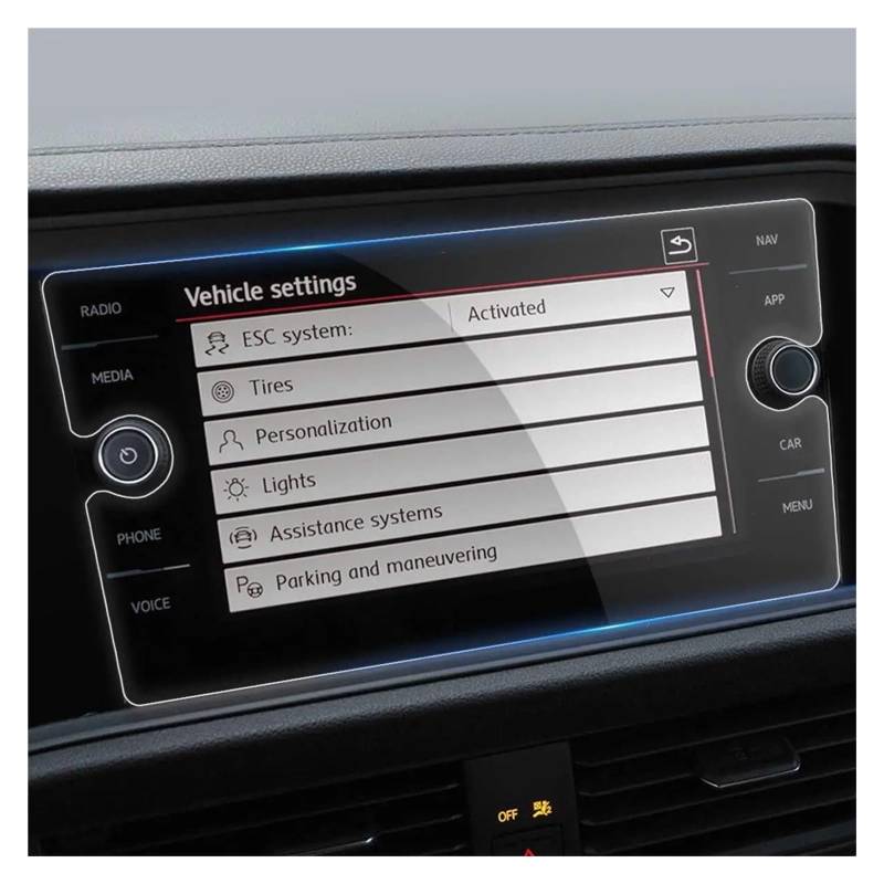 Navigation Displayschutzfolie Für VW Für Taos 2022 2023 8 Zoll Navigation Screen Protector Auto GPS Gehärtetem Glas Zentrum Touch Screen Schutz Film GPS Navi Displayschutzfolie von tnbru