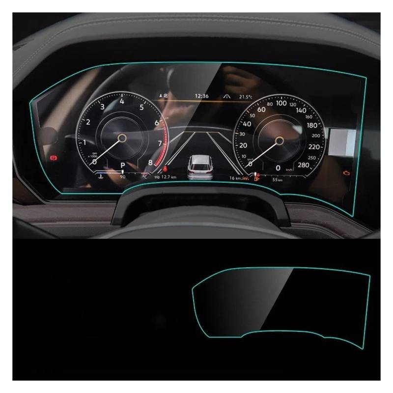 Navigation Displayschutzfolie Für VW Für Touareg 2019 2020 Auto GPS Navigation Film LCD Bildschirm Gehärtetes Glas Schutz Film Anti-Scratch Innen Refit GPS Navi Displayschutzfolie(A1pcs) von tnbru