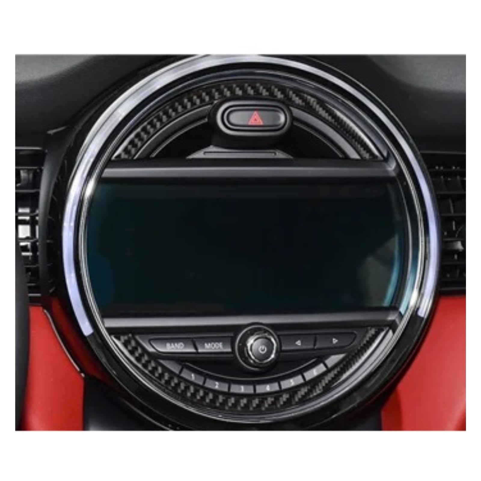 PanelMittelkonsole Für Mini Für ONE Für Cooper S JCW F54 F55 F56 F57 F60 Auto Taste Dashboard Felge Dekorative Aufkleber Auto Innen Modifikation Zubehör Frame Abdeckung Trim(Dashboard-Black) von tnbru