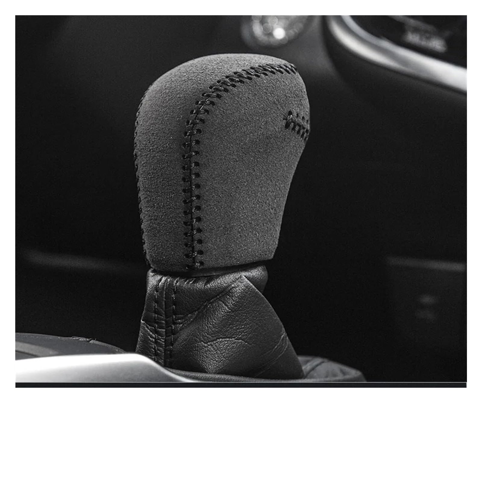 Schaltknauf Kappe Für Toyota Für Camry 2018 2019 2020 2021 2022 2023 Auto Shift Griff Glovesr Fall Shift Anti-Slip Grip Hülse Schaltknaufkopf Automatik(Suede Black Thread) von tnbru