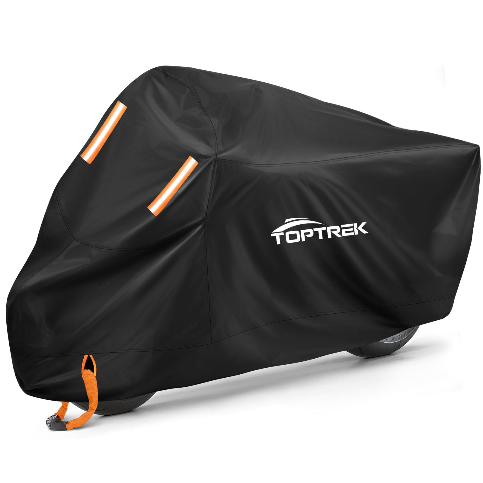 toptrek Motorrad Abdeckplane Outdoor XXL Motorradabdeckung Wasserdicht Motorradgarage Winterfest Motorradplane mit Schlossloch für Harley-Davidson, Honda, Suzuki, Kawasaki (245x105x125 cm) von toptrek