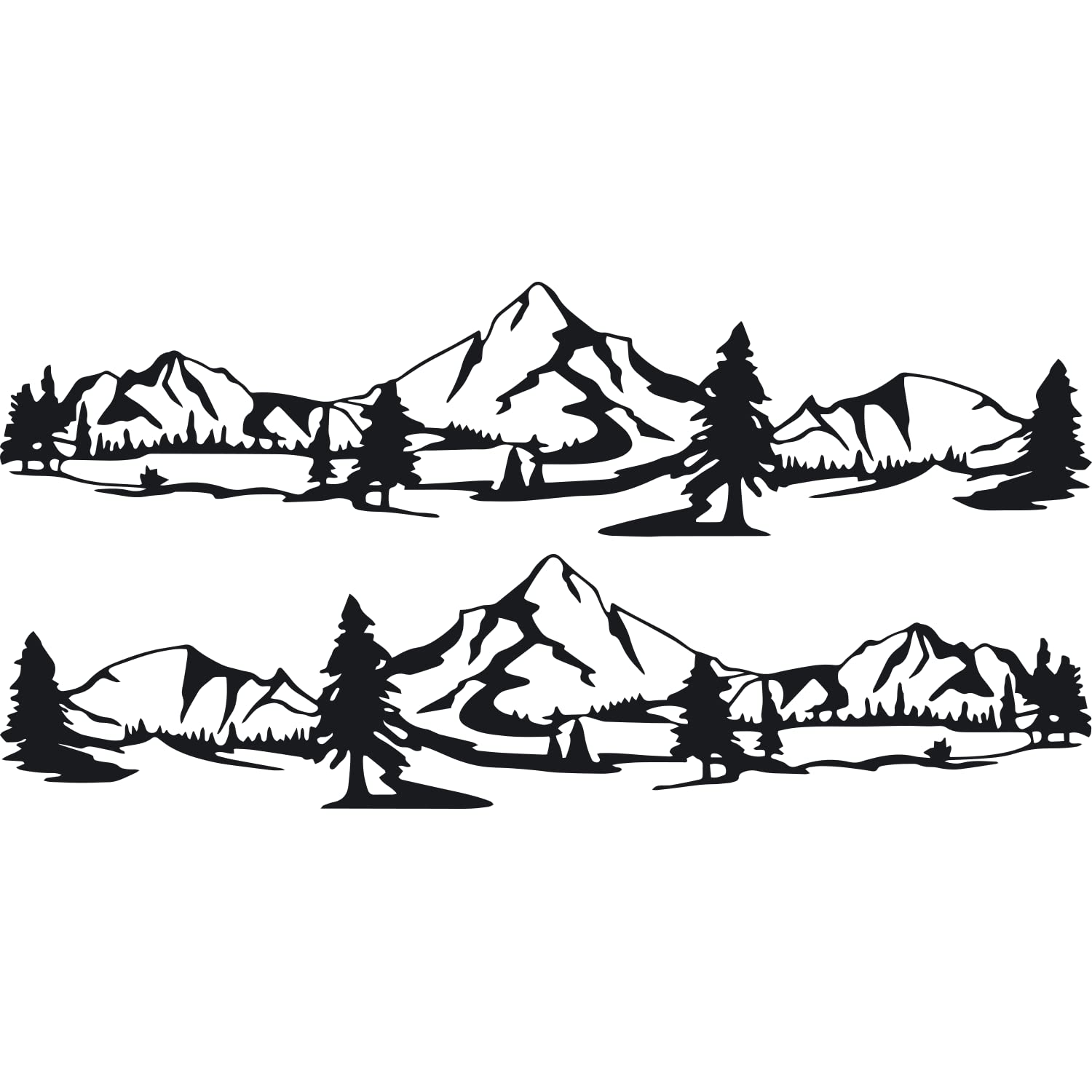 tradercat Aufkleber Auto wohnmobil 2X Mountains Camping Van Wohnwagen Auto Sticker aus Vinyl für alle glatten Oberflächen - Auto Aufkleber mit bebilderter Anleitung (Schwarz) von tradercat