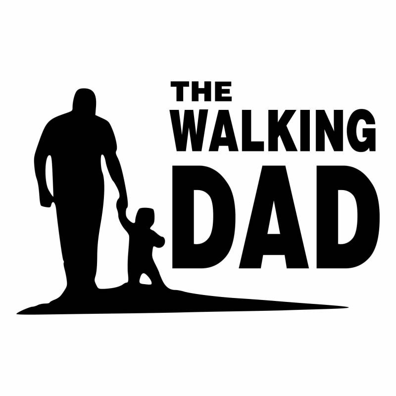 tradercat Auto Aufkleber The Walking Dad - 15x9cm - Sticker für alle Oberflächen - Fenster, Seitenspiegel, Heckscheibe, Motorhaube, Fahrzeug – mit Anleitung von tradercat