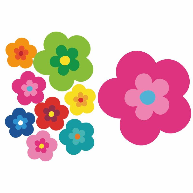 tradercat pril Blumen Sticker I autoaufkleber Blumen 9 Stück als Set I Retro Aufkleber für Jede Glatte Oberfläche, ideal für Ihr Auto I prilblumen Aufkleber (Pink) von tradercat