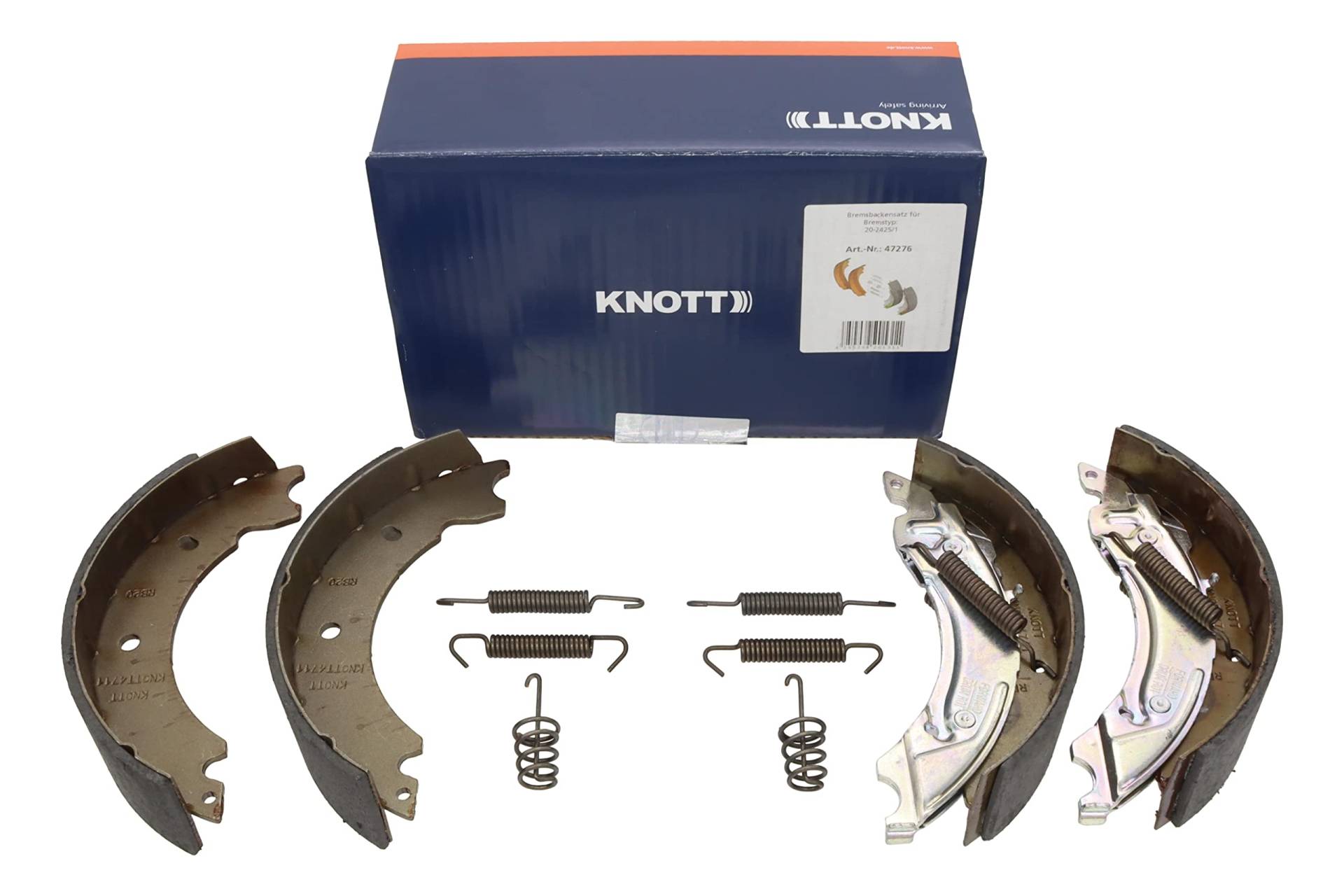 Original Knott 47276 Bremsbacken Satz 200x50 verstärkt für Knott BPW Nieper Bremse 20-2425/1 20-964/1 und BPW S2005-5RASK Bremsbacke vgl. 416277.001 von trailer parts4u