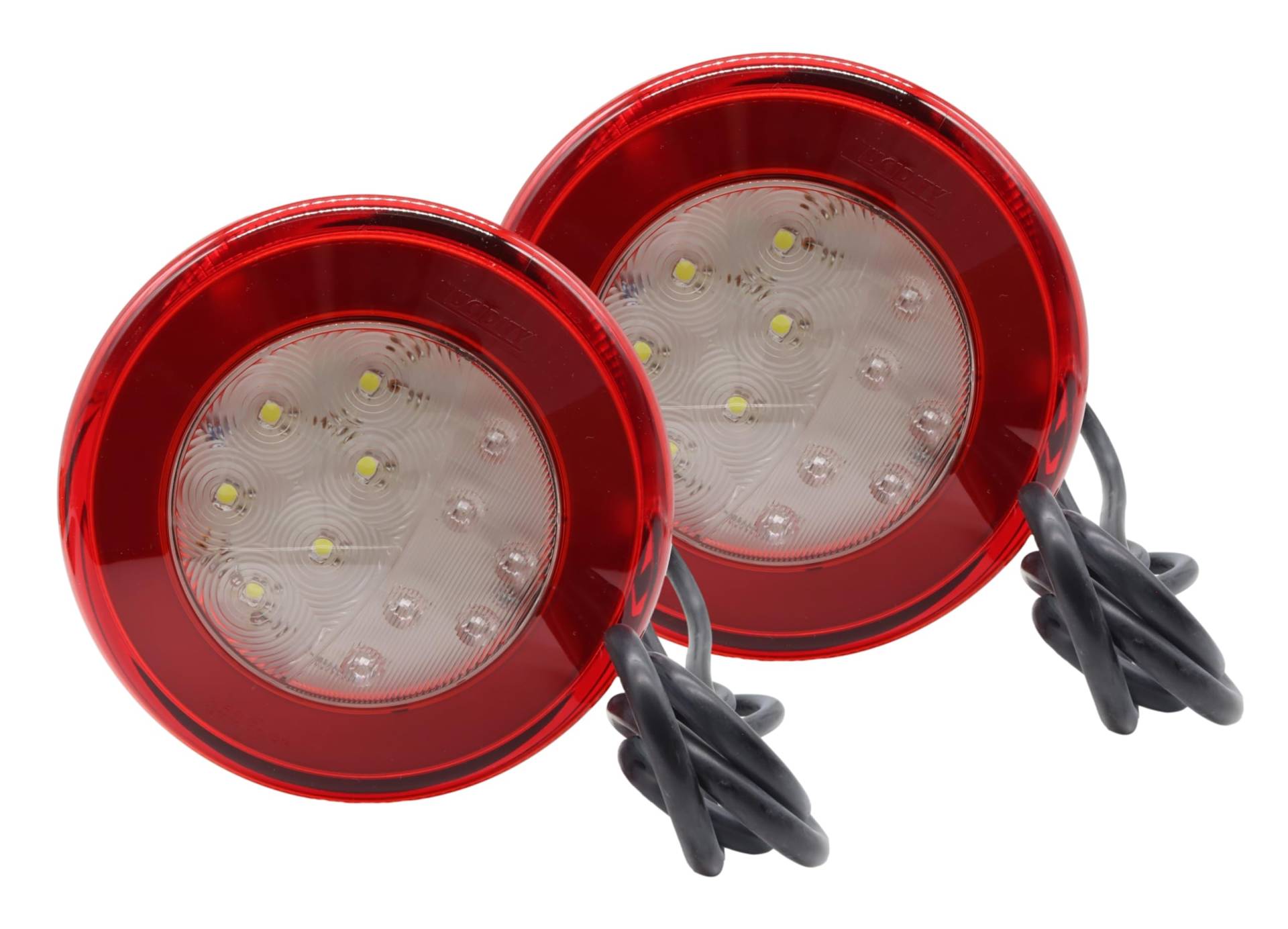 Paar 12V/24V LED Leuchte rund Rückleuchte Nebelschluss Bremslicht Rückfahrlicht Anhänger Trailer von trailer parts4u