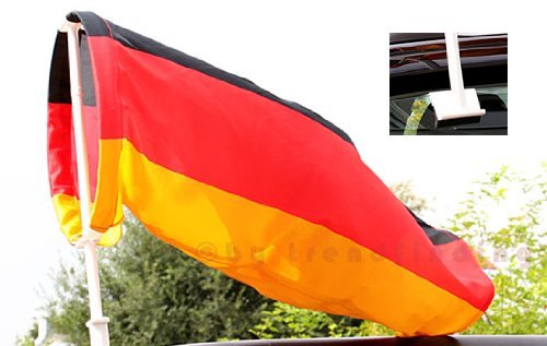 trendfinding 4 x Autokorso Autofahne Autoflagge Windhose Deutschland Fussball WM 2018 Fahne Flagge Windsack schwarz rot Gold von trendfinding
