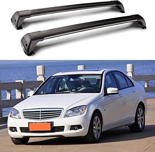 2 Stück Dachträger Querträger für Mercedes Benz C Class W204 4 Door Sedan 2007-2014,Gepäckträger Relingträger Dachträger Auto Accessories von ttttTTTa