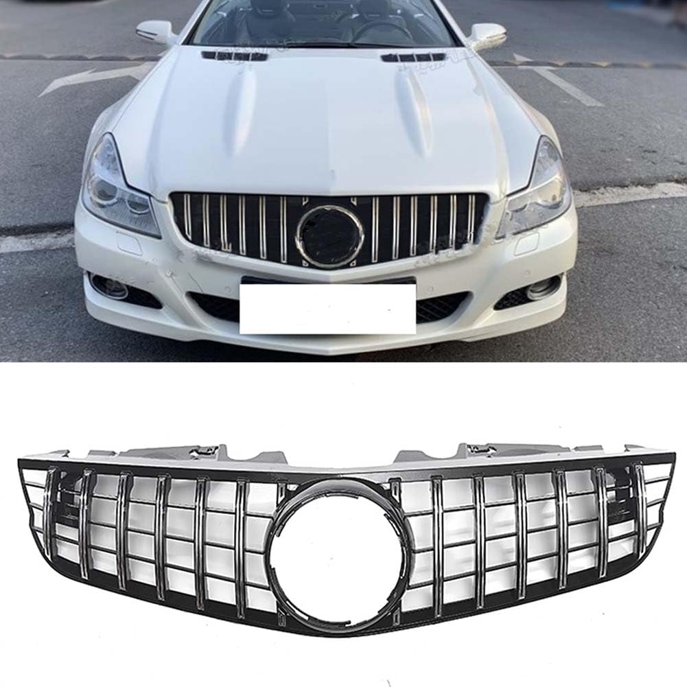 Auto Front Kühlergrille für Mercedes-Benz R230 SL-Class 2009-2012 SL500 SL550 SL600 GT,Kühlergrill Auto-Frontgrill Styling Zubehör von ttttTTTa