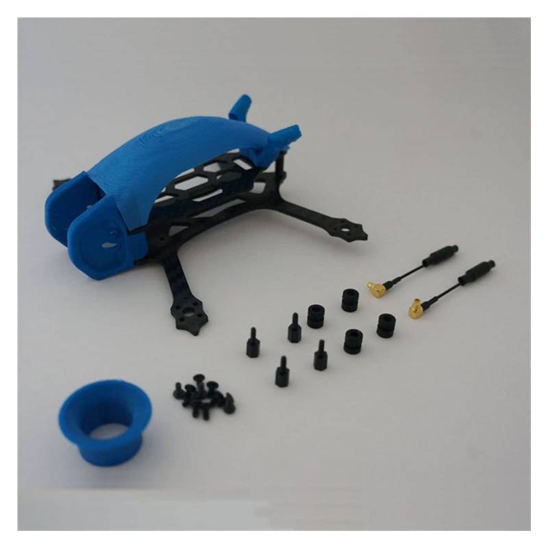 FPV-Drohne FPV-Racing-Drohnenrahmen-Zubehör, 6,3 cm TransTEC-Gestell, HD-kompatibel mit 3D-gedrucktem Käfer-Kohleplatten-Motorloch, 9 mm Suppo (Farbe: Schwarz) (Blau) von tughjnbmdfslkeefj