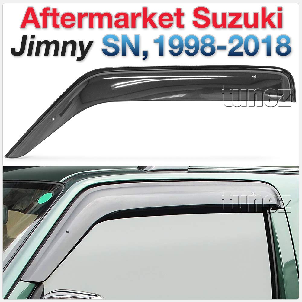 TUNEZ® Fenstertür Visier Wetterschutz Wetterschutz Kompatibel mit Suzuki Jimny SN Jahr 1998-2018 Installation nur an den vorderen 2 Türen. von tunez