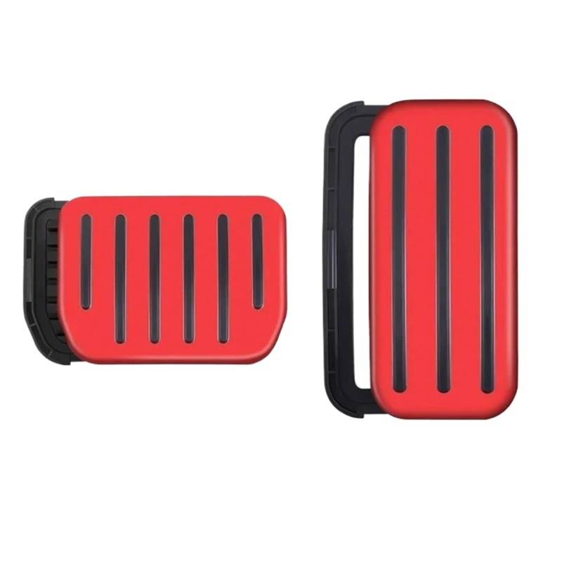 Fußpedalauflage Gasbremse Für Tesla Für Modell 3 Für Highland 2024 Upgrade Fuß Pedal Pads Abdeckung Nicht-Slip Accelerator Bremse Leistung Matten Zubehör Fußstütze Auto Pedal(2PCS Matte Red) von tusgt