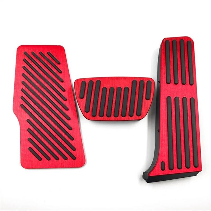 Fußpedalauflage Gasbremse Für Toyota Für Camry 70 XV70 2018-2022 Zubehör Aluminium Auto Accelerator Bremspedal Fußstütze Pedale Abdeckung Pads Fußstütze Auto Pedal(3pcs Red) von tusgt