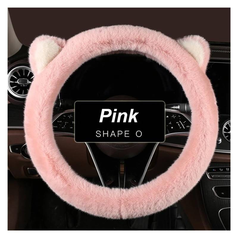 Lenkradhülle Für Auto-Lenkradbezug Universell rutschfest Katzenohren Winter-Plüsch Warm Lenkradschutzhülle 38 cm Niedliche Rosa Form Außendurchmesser Auto Lenkradabdeckung(Shape O PINK) von tusgt