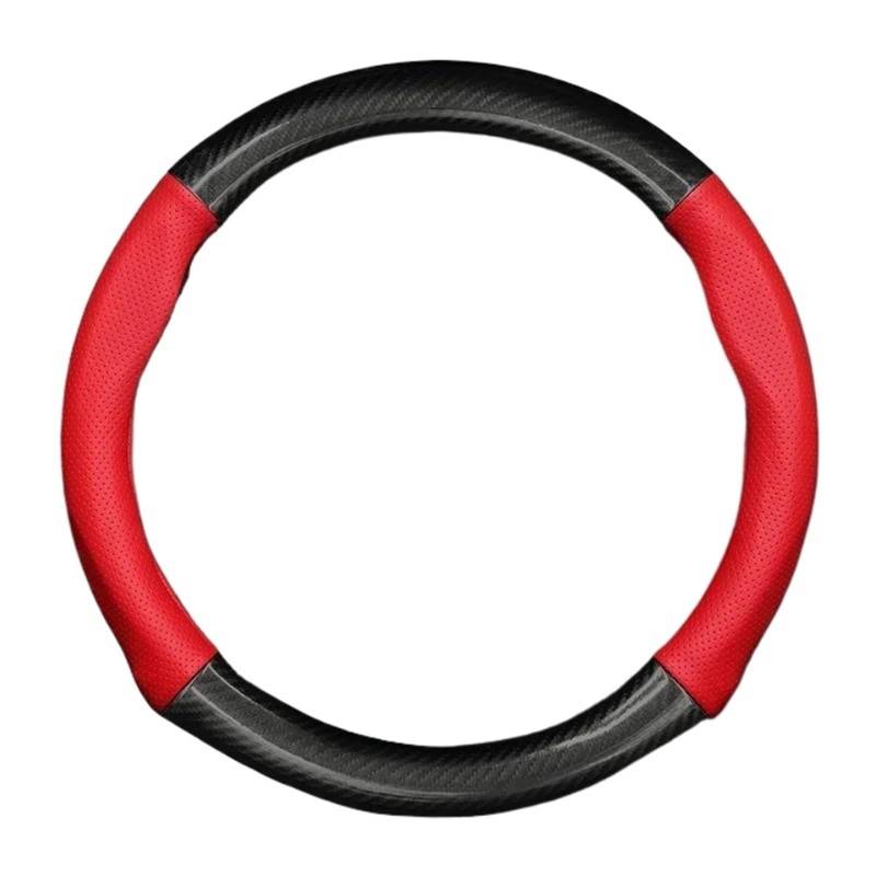 Lenkradhülle Für Chevrolet Für Cruze Für Captiva Für Lacetti Für Aveo Für Niva Für Spark Für Sonic Auto Lenkrad Abdeckung Carbon Auto Lenkradabdeckung(Round Shape-Red) von tusgt