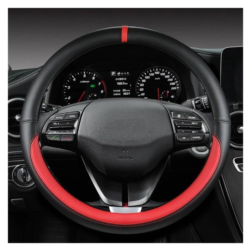 Lenkradhülle Für Hyundai Für I30 Für Creta Für Tucson Für Ix35 Für Elantra Für Santa Fe Für Kona Für I40 Auto Lenkrad Abdeckungen 38 cm Auto Lenkradabdeckung(RED O Shape) von tusgt