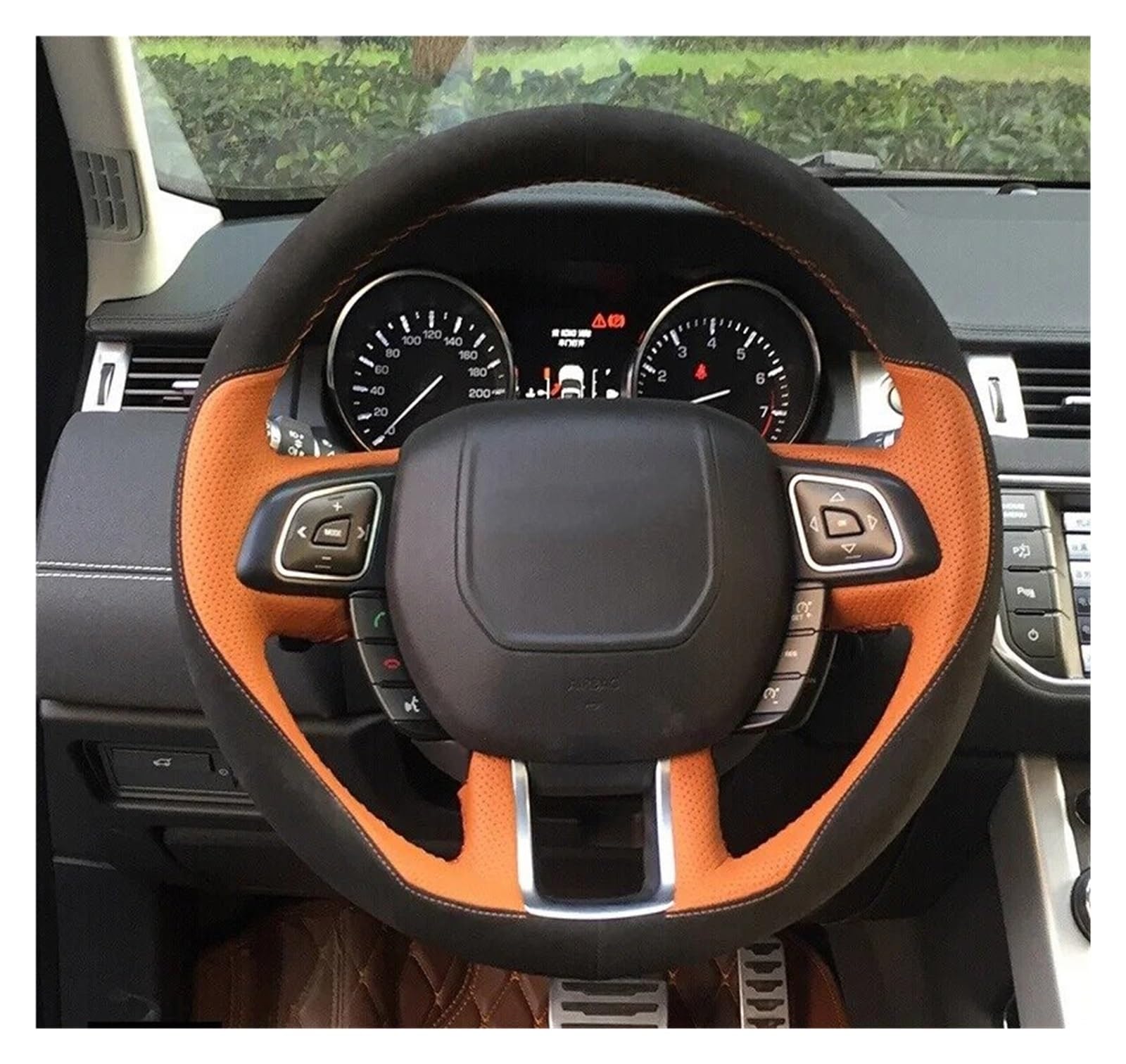 Lenkradhülle Für Land Für Rover Für Range Für Rover Für Evoque Für Discovery 4 Wildleder Leder Hand Nähen Auto Lenkrad Abdeckung Auto Lenkradabdeckung(Brown Black) von tusgt