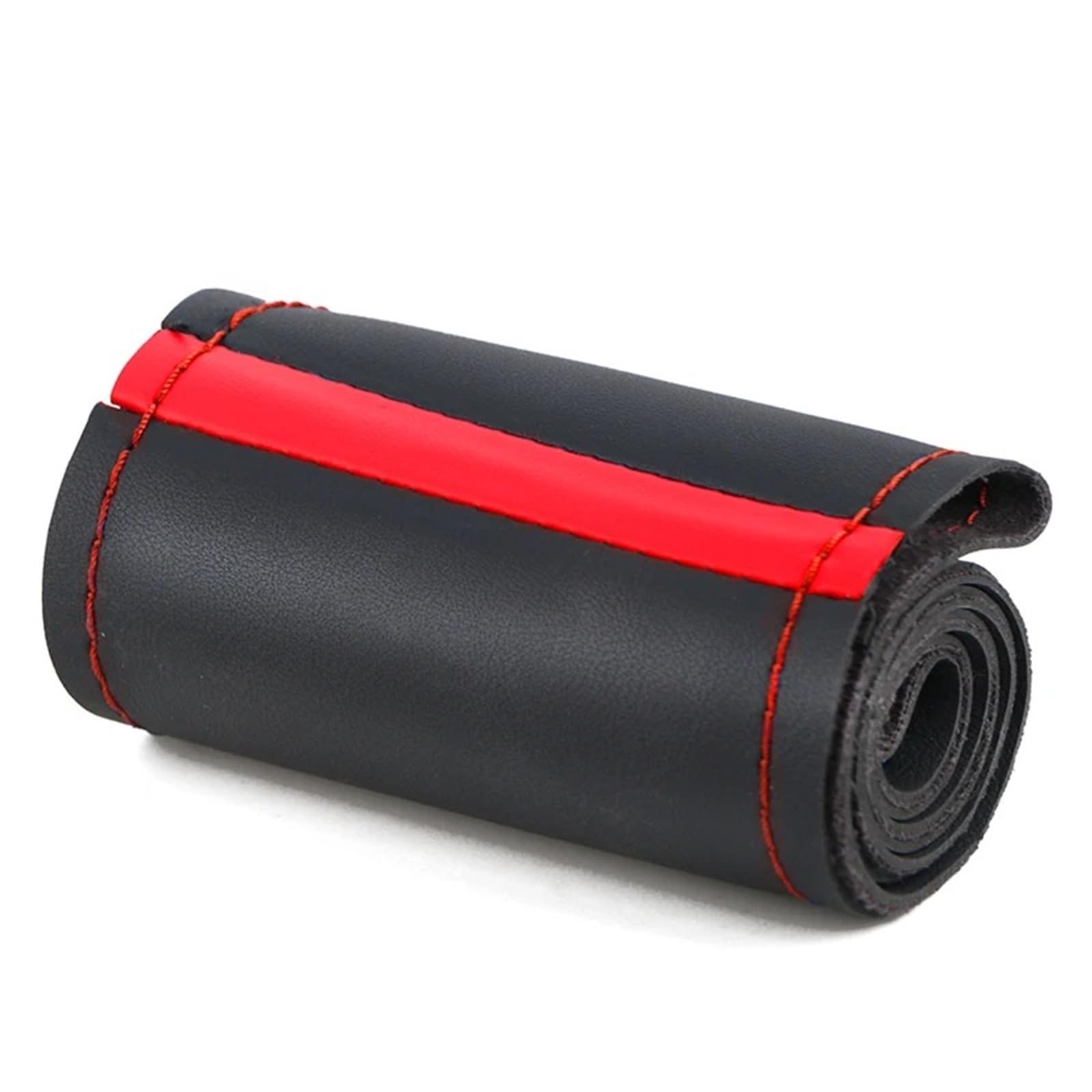 Lenkradhülle Universal 38 cm DIY Auto Lenkrad Abdeckung Mikrofaser Leder Abdeckungen Lenkrad Nicht-Slip Litschi Textur Auto Zubehör Auto Lenkradabdeckung(Red Thread) von tusgt