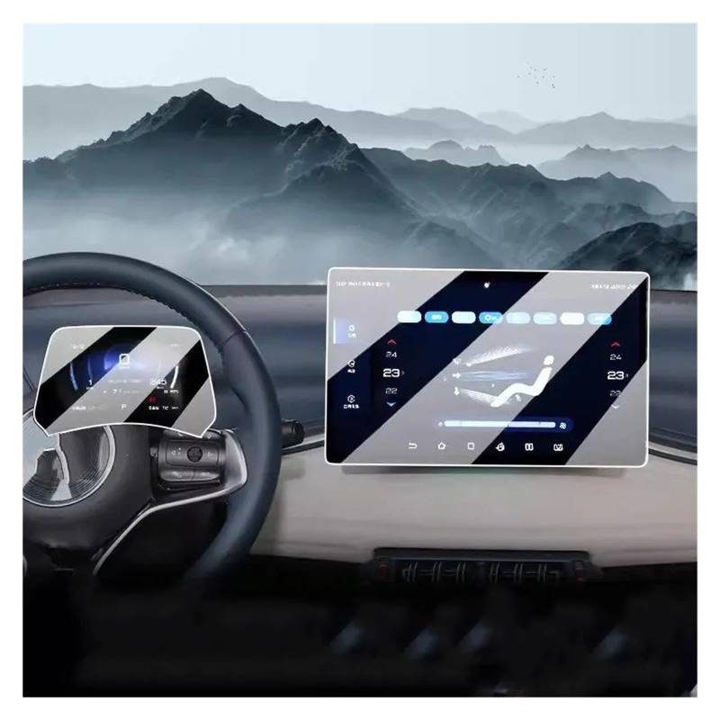 Navigation Schutzfolie Für BYD Für Atto 3 Für Yuan Plus 2022 2023 2024 Auto-Infotainment-Radio GPS-Navigations-Dashboard Displayschutzfolie Aus Gehärtetem Glas Navigations-Displayschutz(12.8 inch 1set von tusgt