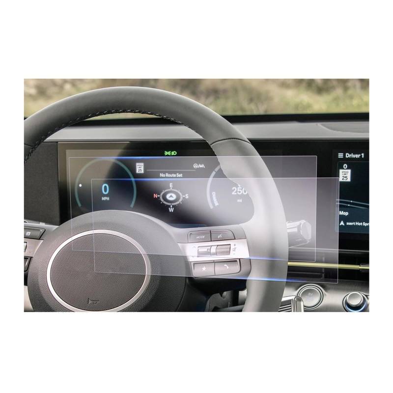 Navigation Schutzfolie Für Hyundai Für Kona SX2 2023 2024 Autonavigation & LCD-Instrument Nano-Displayschutzfolie Autoinnenausstattung Navigations-Displayschutz(Instrument Film) von tusgt