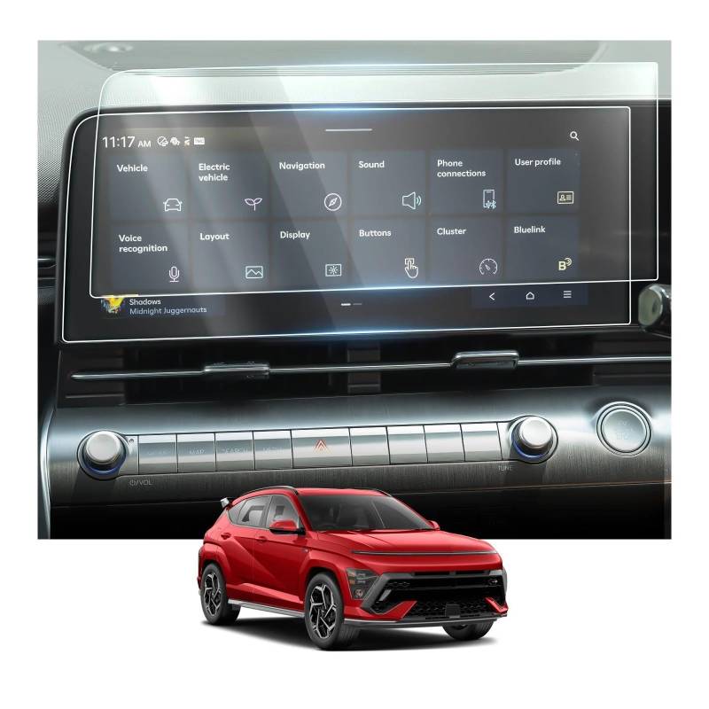 Navigation Schutzfolie Für Hyundai Für Kona SX2 2023 2024 Autonavigation & LCD-Instrument Nano-Displayschutzfolie Autoinnenausstattung Navigations-Displayschutz(RHD 12.3-Inch) von tusgt