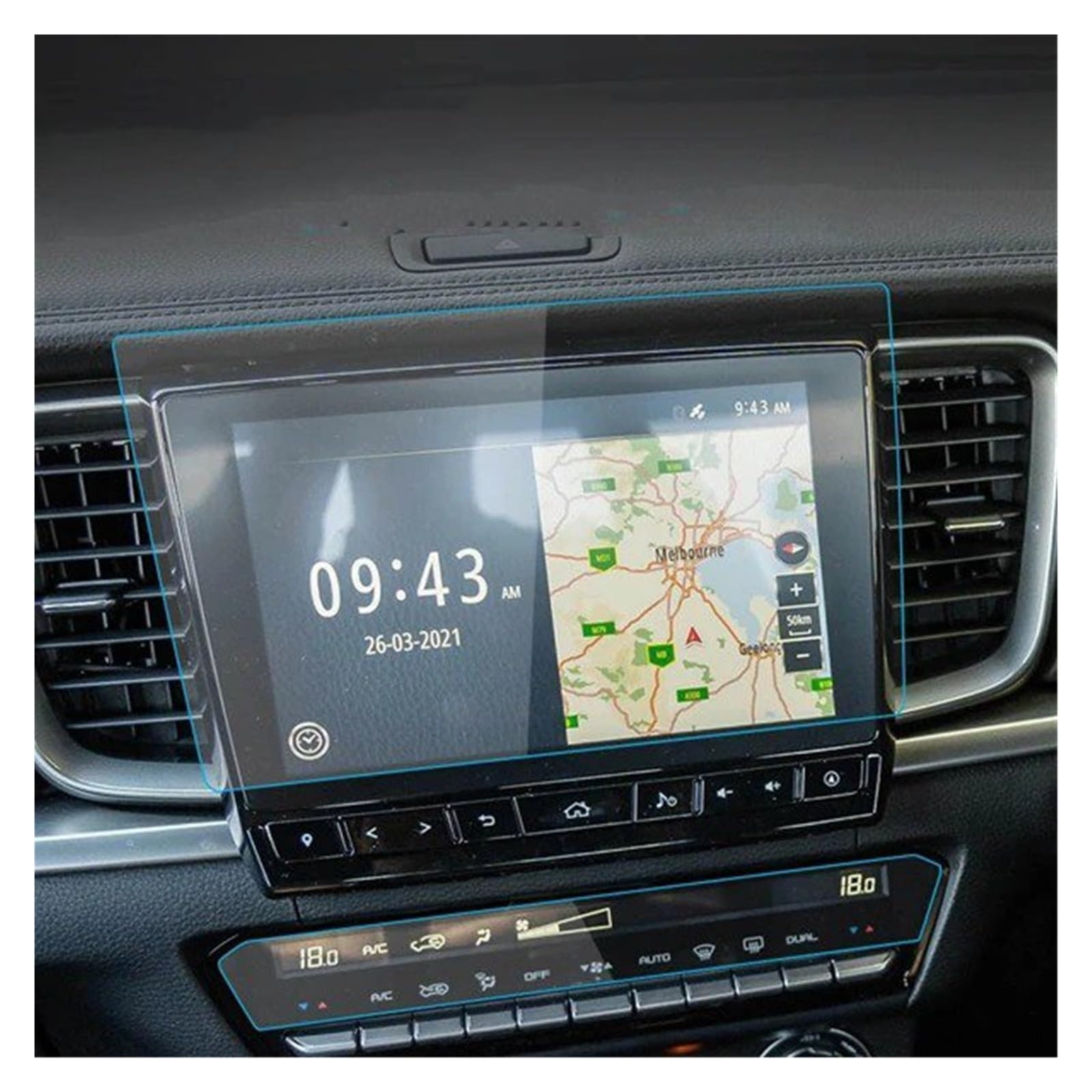 Navigation Schutzfolie Für Mazda BT-50 2023 Bt50 Displayschutzfolie Konsole Gehärtetes Glas Schutzfolie Navigator Schutz Auto Navigations-Displayschutz(21-23 1SET Blue) von tusgt