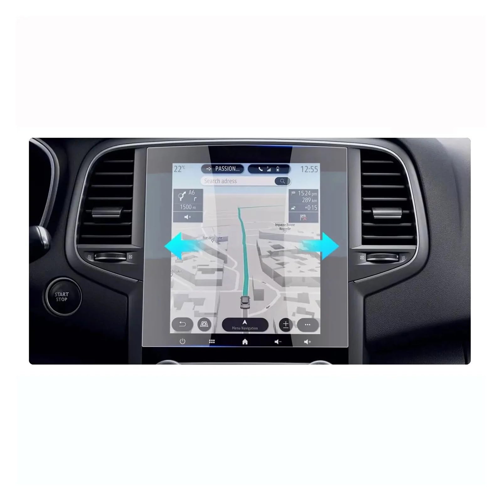 Navigation Schutzfolie Für Megane 4 2022 9,3-Zoll-2PCS Auto-Navigation Displayschutzfolie Auto-Innenausstattung PET-Film Navigations-Displayschutz von tusgt