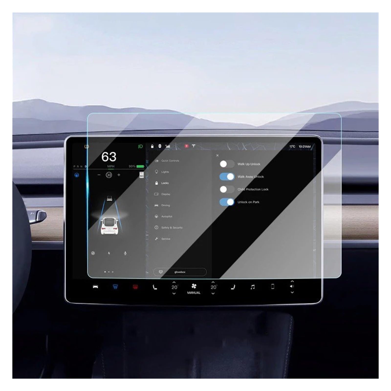 Navigation Schutzfolie Für Tesla Für Modell Für Y 3 2023 2022 2021 Auto Displayschutzfolie Mittelkonsole Displaysteuerung Navigation Gehärtetes Glas Film Navigations-Displayschutz(Tempering Glass) von tusgt