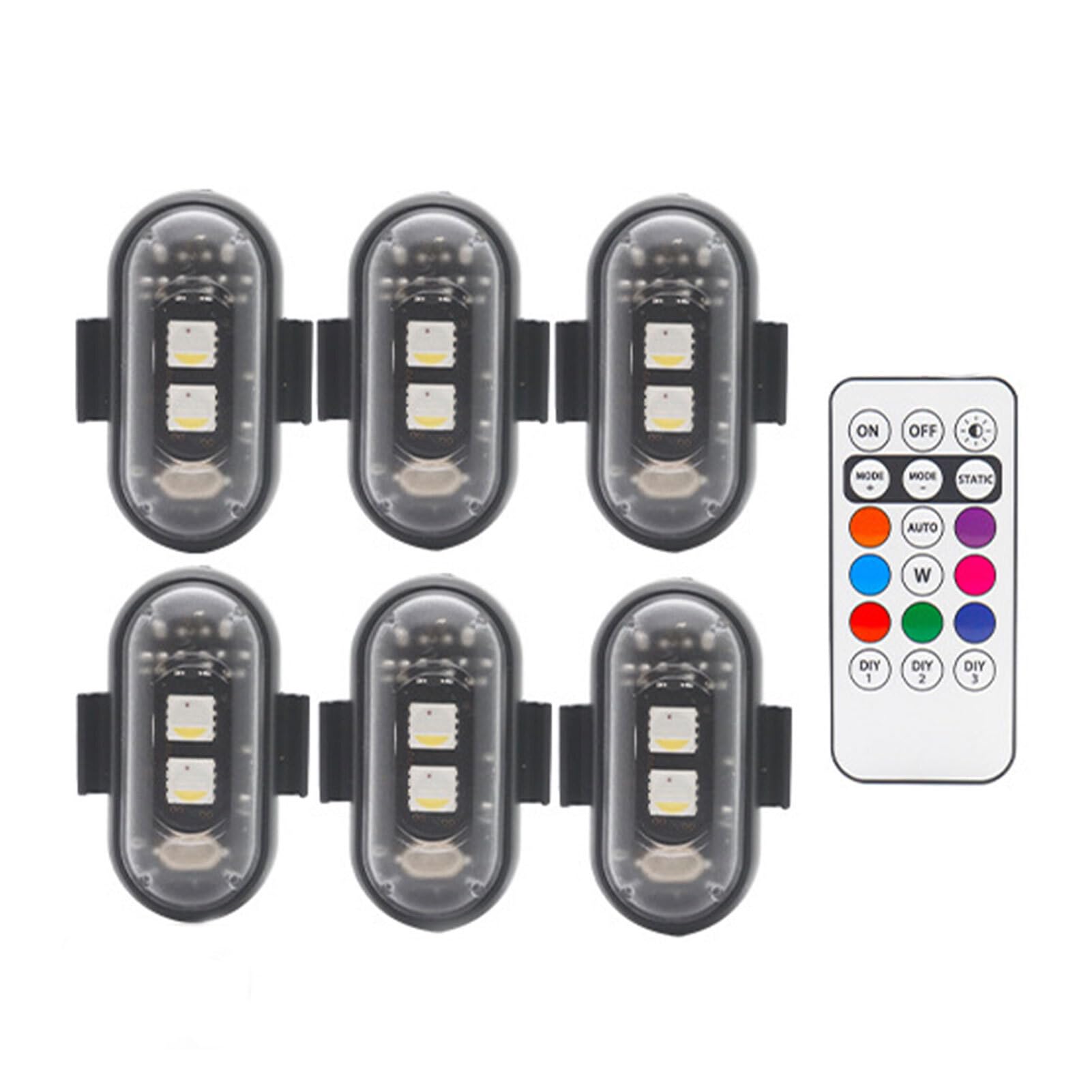 tuwiwol 6 paket/los 6 stücke Drahtlose LED Strobe Lichter Mit Fernbedienung Drahtlose Fernbedienung Anti kollision Strobe Lichter ABS von tuwiwol