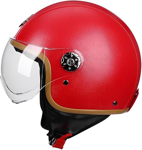 Halb-Jet-Motorradhelm Für Herren, ECE-geprüfter Halboffener Helm, Urban-Jet-Helm, Kompakter Motorrad- Und Rollerhelm Für Erwachsene Damen Mit Kratzfestem Visier(E) von tylxayoxa