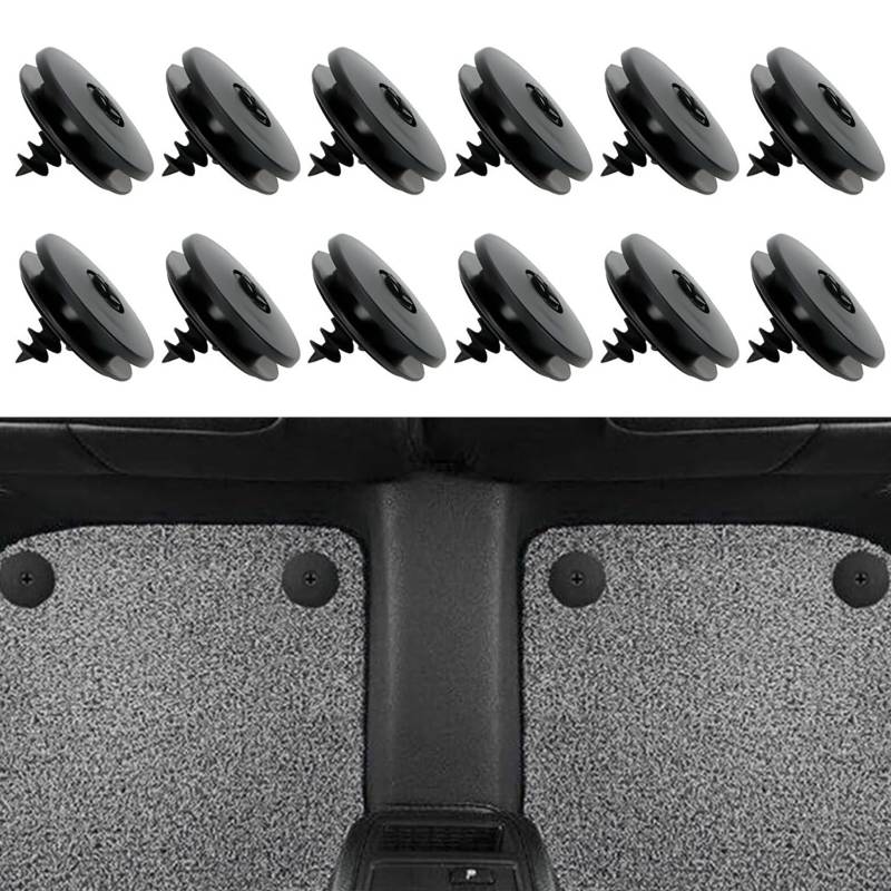 12 Stück Auto Fußmatten Clip Anti Rutsch Universelle Fußmatte Auto Clips Fußmatten Auto Rundknopf Teppichclip Fußmatten Befestigung Auto Stabile Kunststoffklammern zur Befestigung der Fußmatten von tyokas