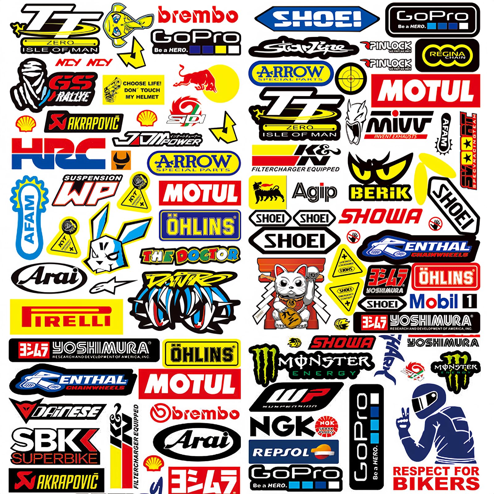 3 Bilder Motorrad Aufklebe Sponsoren Motocross Motorsport Racing Motorbike Aufkleber Stickers Fahrrad Helm Aufkleber Vinylaufkleber Sticker Geeignet für Motorräder, Skateboard, Auto, Helme(A) von tyokas